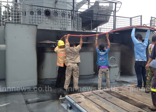 ไฟไหม้เรือรบหลวงลันตา หน้า อบจ.กระบี่