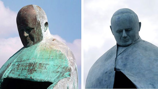  วิจารณ์! รูปปั้นพระสันตะปาปาจอห์นปอลที่ 2 เหมือนตู้เย็น