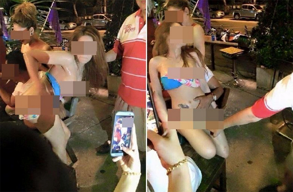 แพร่ว่อนรูปสองสาวเปลือยเล่นสงกรานต์ ชาวเน็ตจี้ดำเนินคดี 