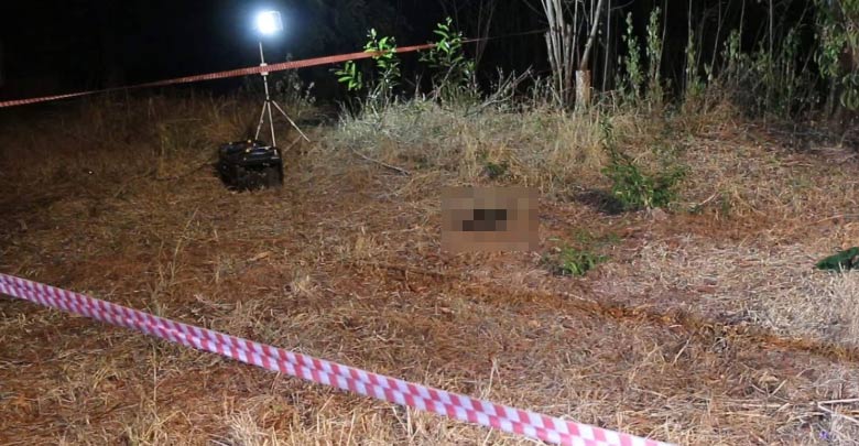 สุนัขรุมแทะชิ้นส่วนทารก