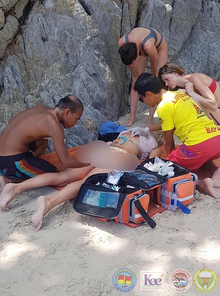  พลัดตกโขดหินที่ป่าตอง