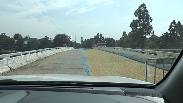 ตากข้าวบนถนน