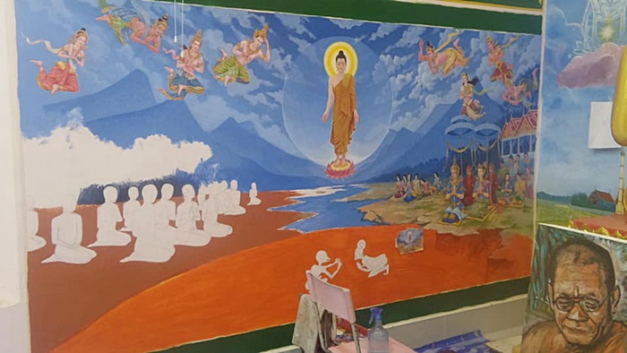 ภาพวาด สิตางศุ์ บนผนังโบสถ์