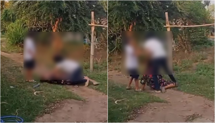 ทุบแม่ต่อหน้าหลาน  