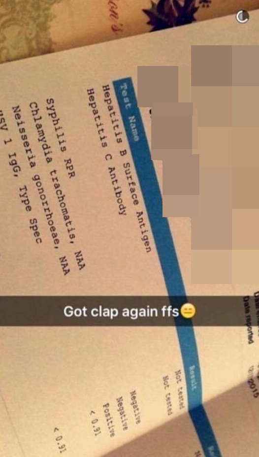 สาวอวดโซเชียล เป็นโรคหนองใน