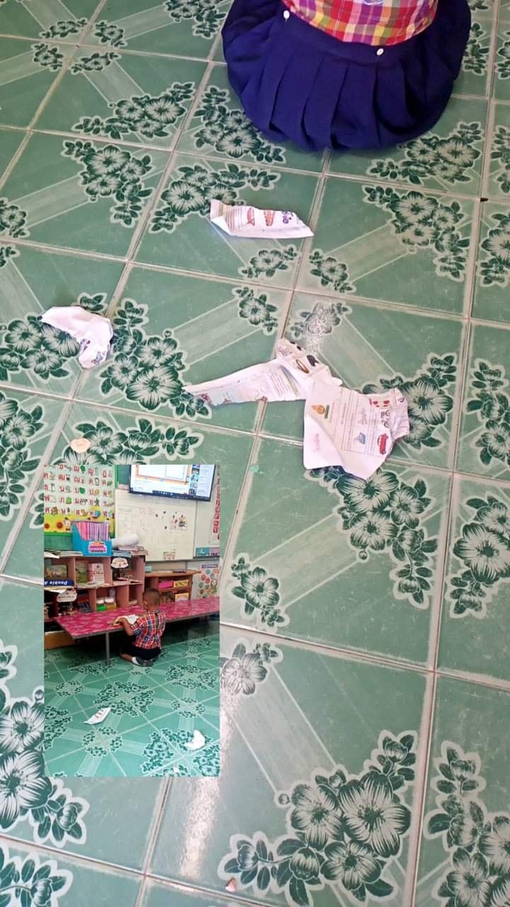  ดราม่าฉีกการบ้านเด็ก 