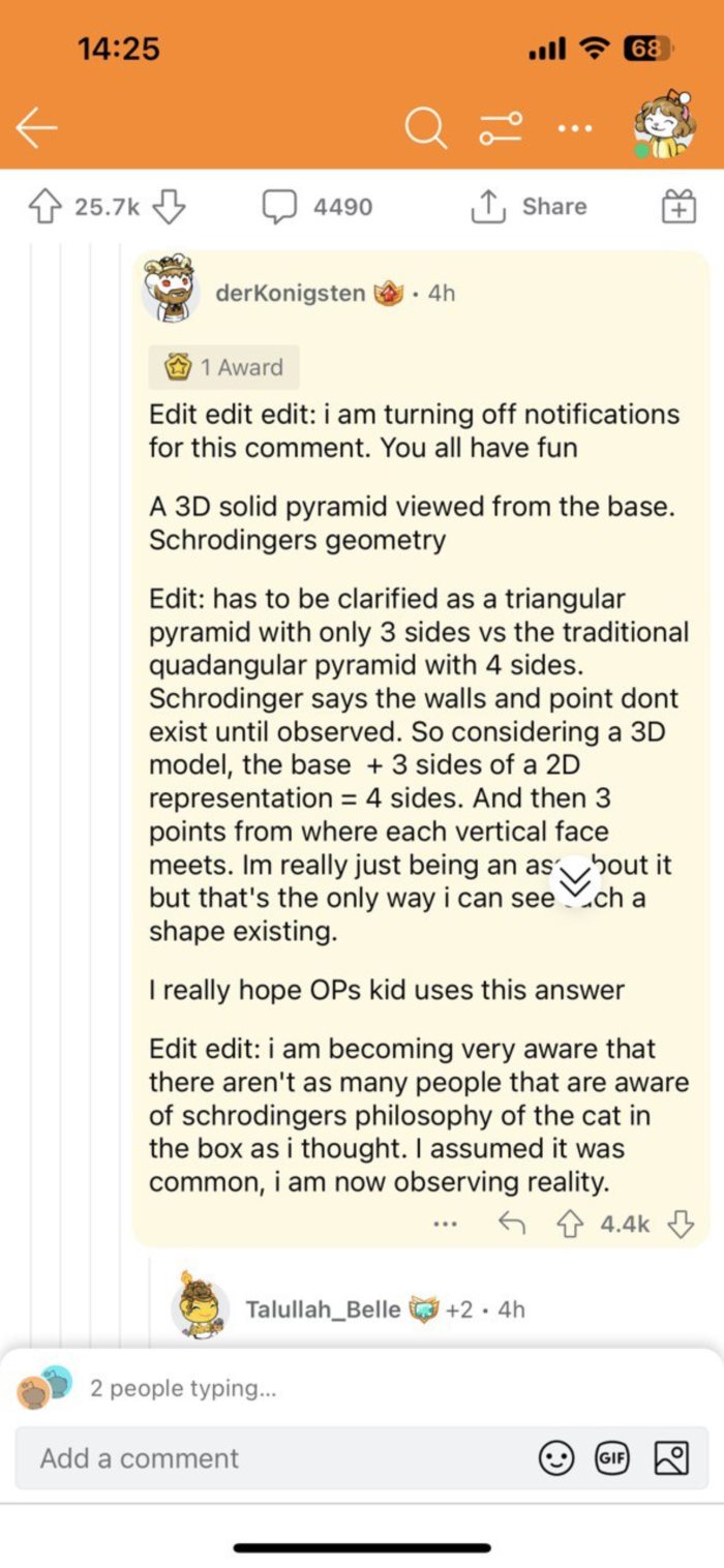 เฉลยรูปทรงมี 4 ด้าน 3 มุม  