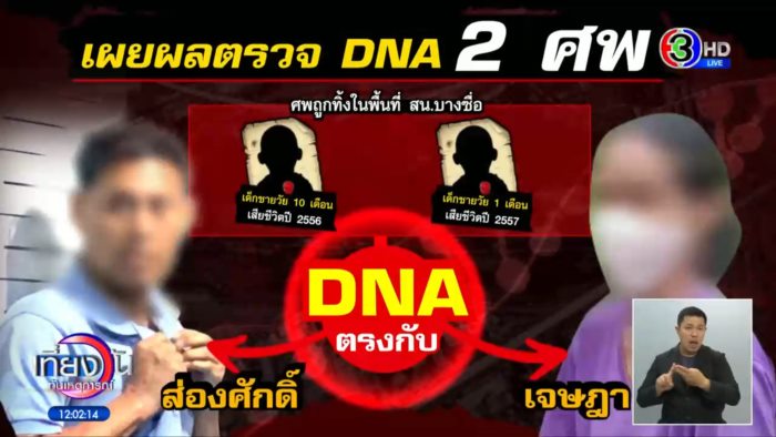   ผลดีเอ็นเอ 2 ศพทารก 