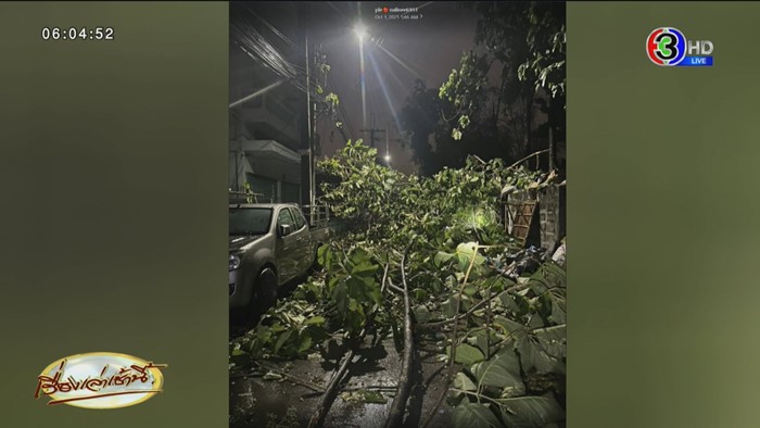  ฝนถล่มกรุงเทพฯ เช้ามืด ต้นไม้ล้ม เสาไฟโค่น รถพังเพียบ จราจรติดขัด