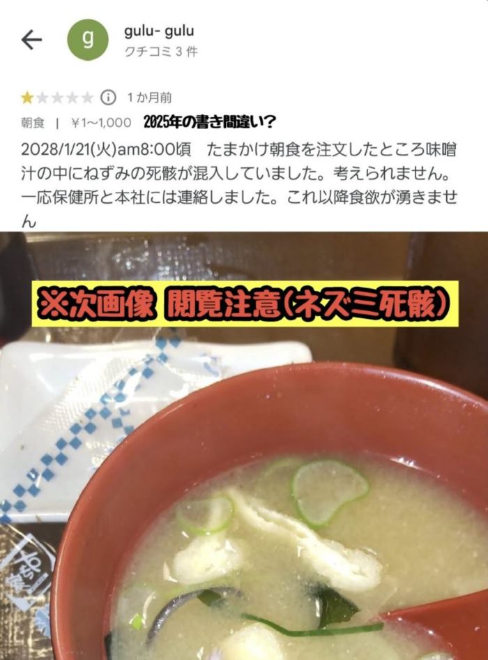 ลูกค้าโวย หนูในถ้วยซุป 