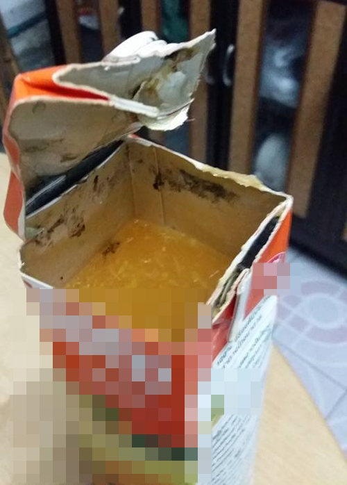 น้ำผลไม้บรรจุกล่องขึ้นรา