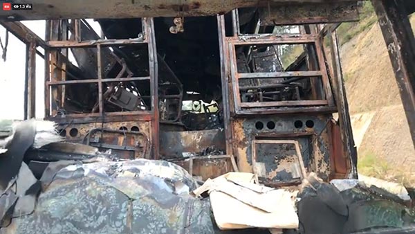 ไฟไหม้รถทัวร์