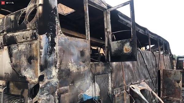 ไฟไหม้รถทัวร์