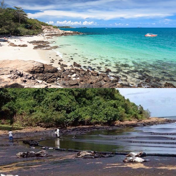 น้ำมัวรั่วลงทะเล