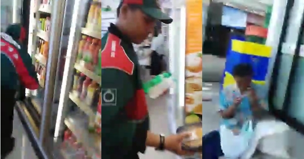 หนุ่มพิซซ่าน้ำใจงามซื้อข้าวให้ลุงจรจัด