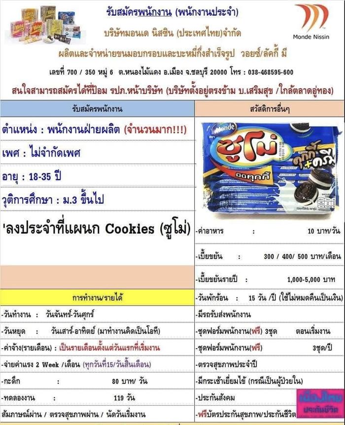 สมัครงานโรงงาน