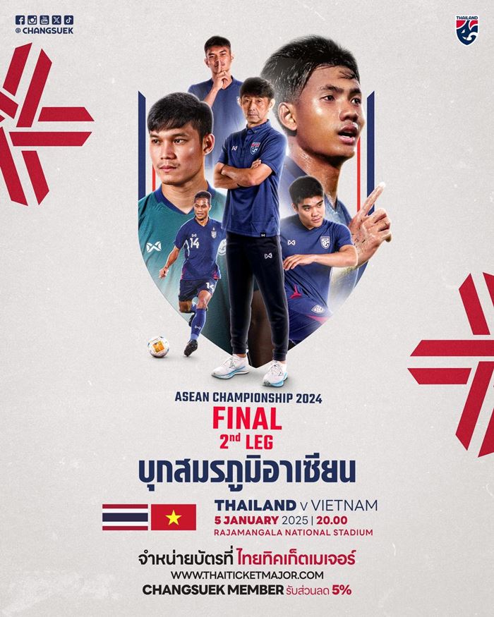  ทีมชาติไทย บุกเยือน เวียดนาม รอบชิงชนะเลิศ อาเซียนคัพ 2024 นัดแรก