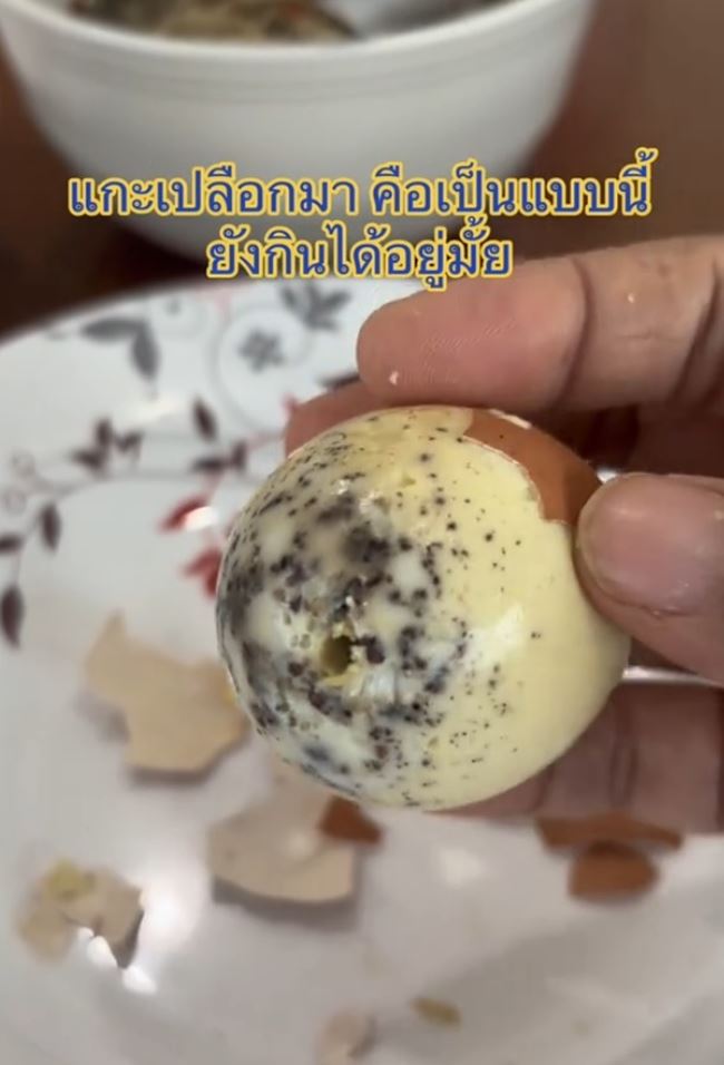 ซื้อไข่ทรงเครื่องมากิน ปอกเปลือกมาเจอจุดดำ ๆ ราหรือเปล่า