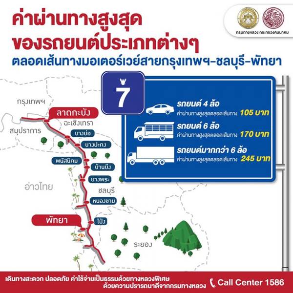 ค่าทางด่วนมอเตอร์เวย์ใหม่