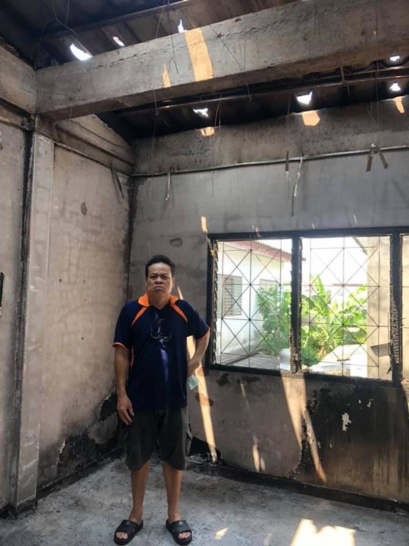 ไฟไหม้บ้านแท็กซี่ติดโควิด