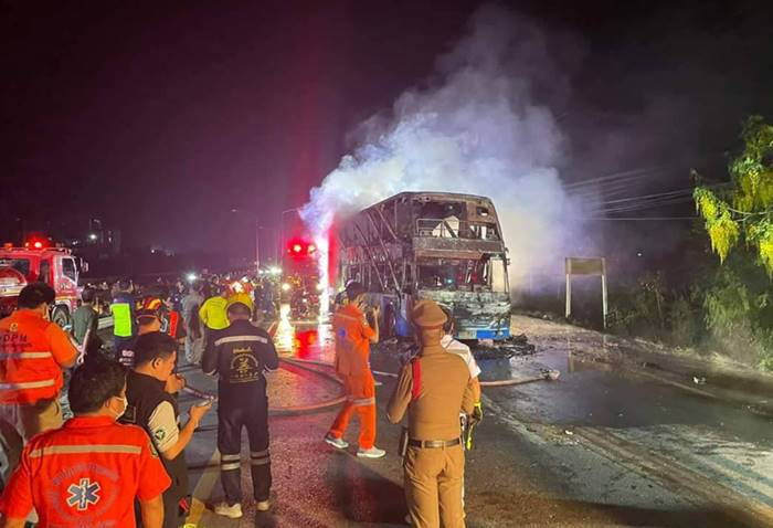ไฟไหม้รถทัวร์ขอนแก่น