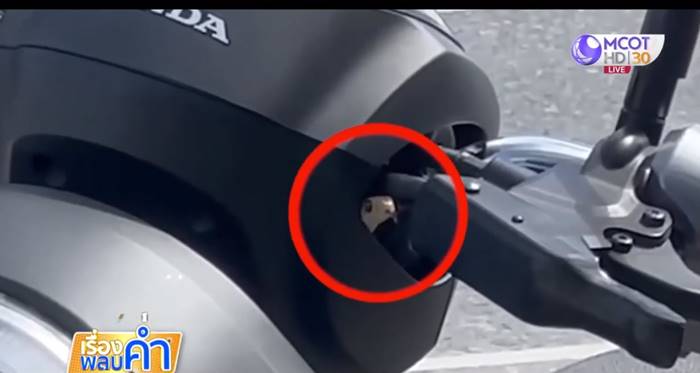 งูในมอเตอร์ไซค์