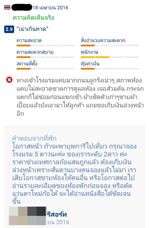 ผงะ ! รีสอร์ทตอบกลับรีวิวลูกค้า ด้วยข้อความแรงเว่อร์