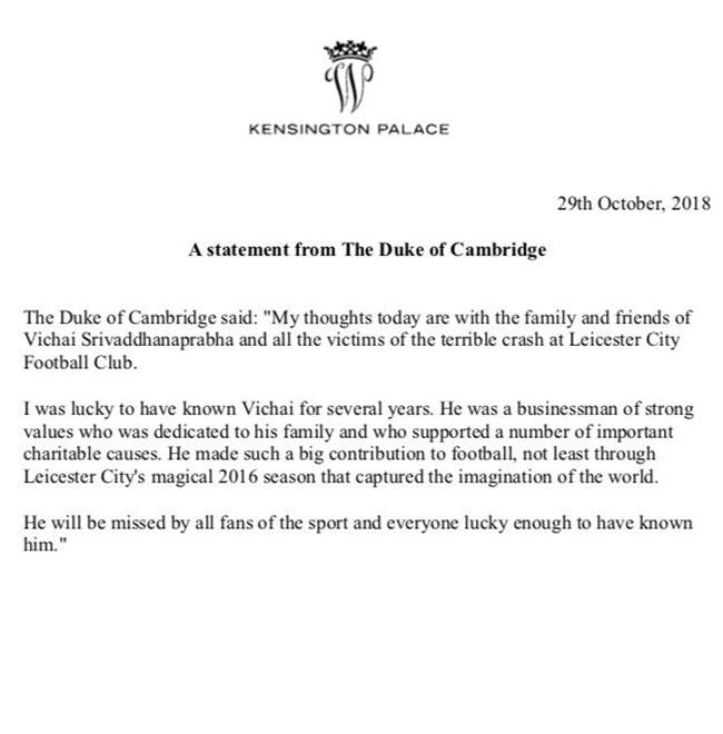 เจ้าชายวิลเลียม ร่วมอาลัย เจ้าสัววิชัย