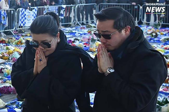 ภรรยา-ลูกชาย เสี่ยวิชัย วางพวงหรีดหน้าสนามคิง เพาเวอร์ สเตเดี้ยม