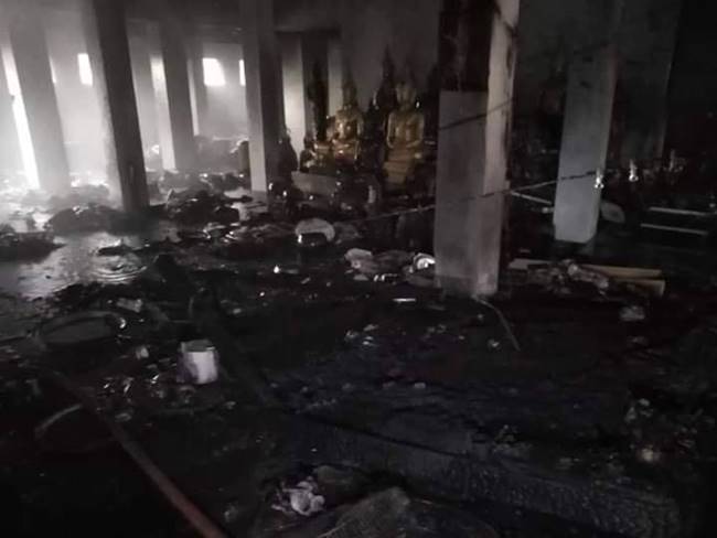 ไฟไหม้โบสถ์เก่า วัดราชสิงขร-หินเขางู ราชบุรี