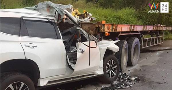 รถพ่วงท้ายเทรลเลอร์หลุด 