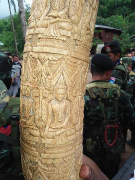 งาช้างแกะสลักอายุ 400 ปี