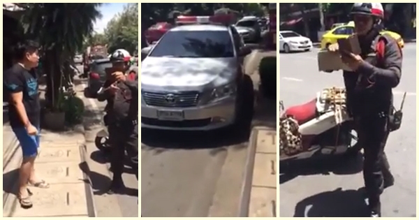  แชร์สนั่น ! คลิปโวยแหลก ตำรวจเลือกปฏิบัติไม่ล็อกล้อพวกเดียวกัน 