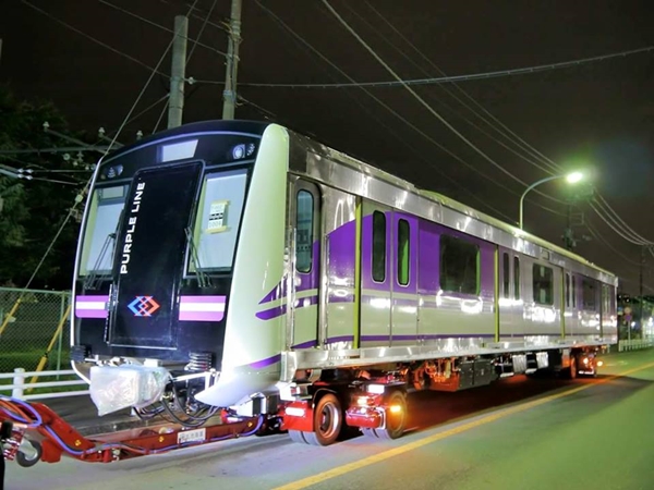 ภาพชุดแรก ! รถไฟสายสีม่วง ส่งตรงจากญี่ปุ่นถึงไทย 16 กันยายนนี้