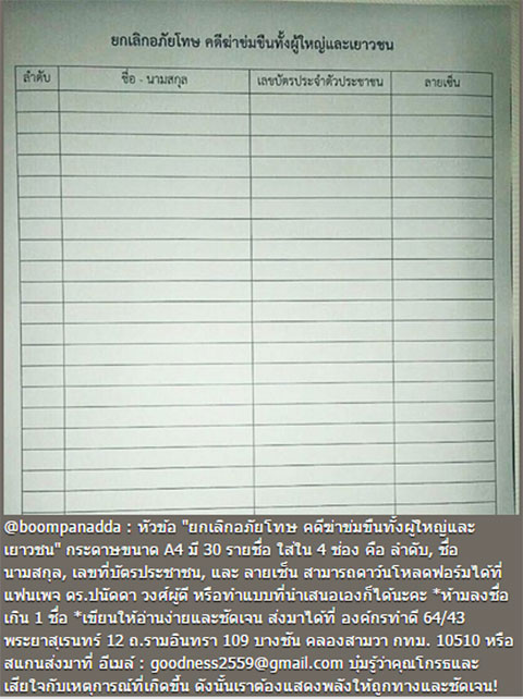 บุ๋ม ปนัดดา ล่ารายชื่อเสนอยกเลิกอภัยโทษ คดีฆ่าข่มขืน