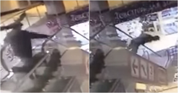 อุทาหรณ์คนเมาลงบันไดเลื่อน-พลัดร่วง ร่างกระแทกพื้นดับสยอง !