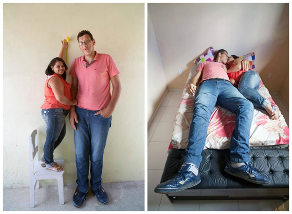 รักต่างไซส์ หนุ่มร่างยักษ์ 233 ซม. ปิ๊งรักสาวสูงแค่เอว