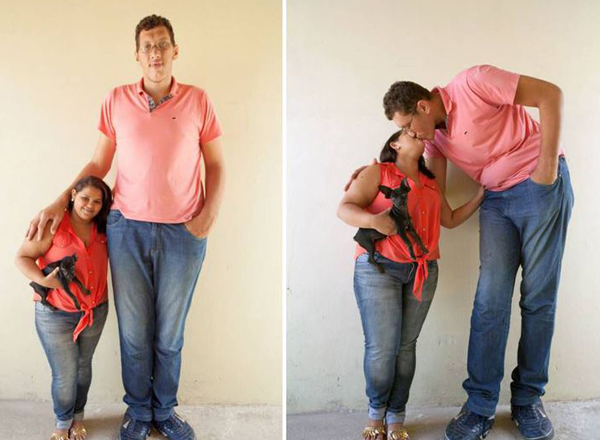 รักต่างไซส์ หนุ่มร่างยักษ์ 233 ซม. ปิ๊งรักสาวสูงแค่เอว