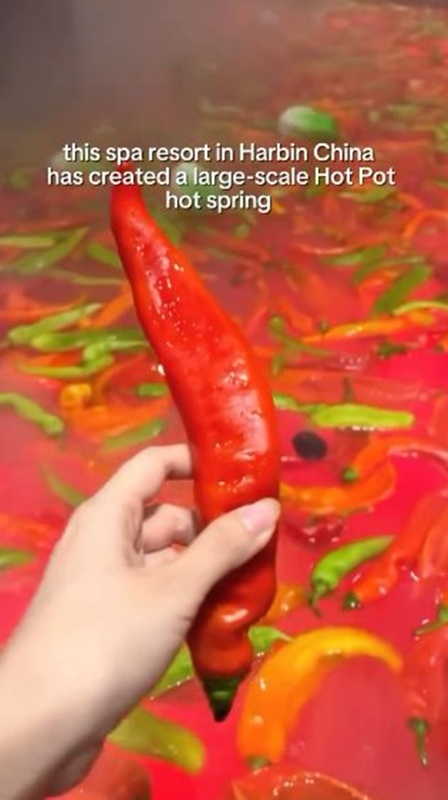 บ่อแช่น้ำร้อนโรงแรม กลายเป็นหม้อไฟยักษ์