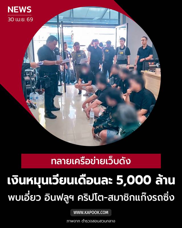 ทลายเว็บพนัน