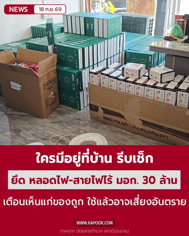 สินค้าไม่มี มอก. สินค้าไม่มี มอก.