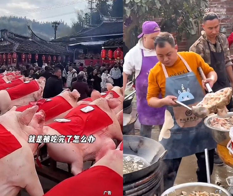 สาวจัดงานเลี้ยงครอบครัว ขอคนมาช่วยจัดการหมู