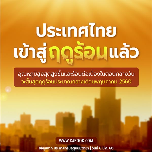 ประเทศไทย เข้าสู่ฤดูร้อน