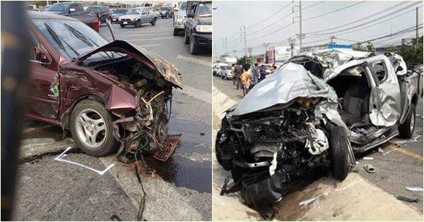 ขับเก๋งปาดหน้ากระบะ