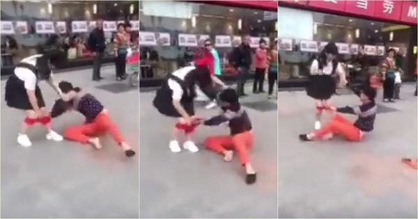 หนุ่มแค้นแฟนเก่า ดึงกางเกงในหลุดกองคาขาหน้าร้านฟาสต์ฟู้ด