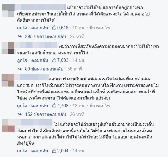 ภาพ รปภ. หลบมุมตึกนั่งกินข้าวกับพื้น