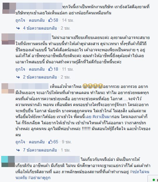 ภาพ รปภ. หลบมุมตึกนั่งกินข้าวกับพื้น