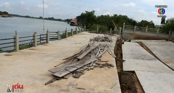 เจ้าพระยาน้ำลด บ้านหรู 10 ล้าน ริมตลิ่งทรุด