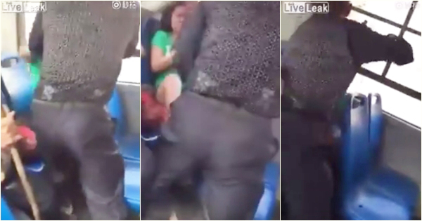 ลุงกระหน่ำตบหญิงบนรถเมล์ไม่ยั้ง ฉุนไม่แบ่งที่นั่งให้คนอื่น