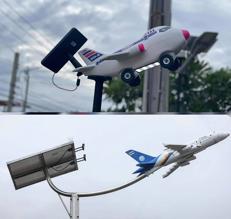 หนุ่มเห็นเสาไฟเครื่องบิน ต้นละแสนคงแพงไป 